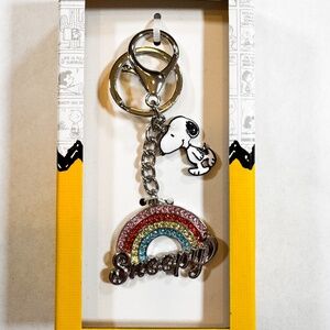 🌈 Peanuts Snoopy Rainbow Crystal Clip-On Bag Charm – NWT